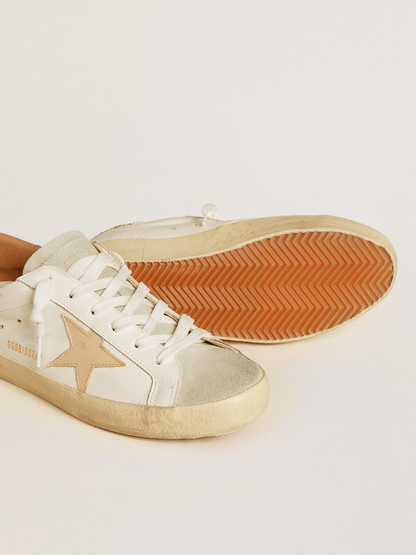 Golden Goose Superstar c Leather With Pink Glitter Heel Sneakers - White Unisex Streetwear Limited Edition