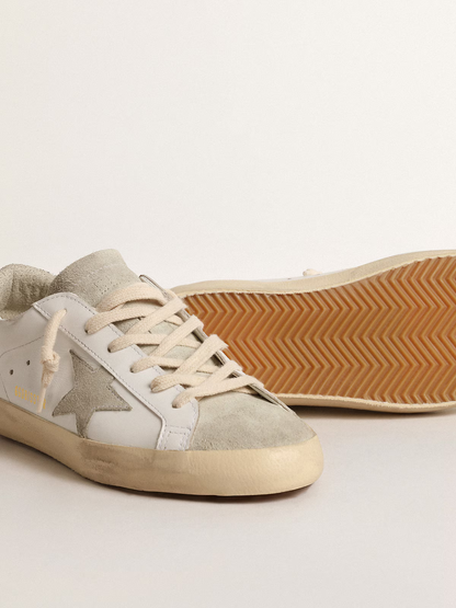 Golden Goose Superstar c Leather With Silver Glitter Heel - White Unisex Streetwear Limited Edition