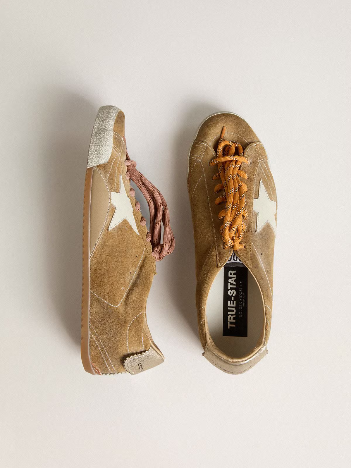 Golden Goose Truestar Sneaker Tan Suede - White Unisex Streetwear Limited Edition