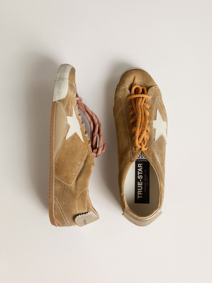 Golden Goose Truestar Sneaker Tan Suede - White Unisex Streetwear Limited Edition