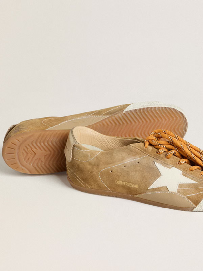 Golden Goose Truestar Sneaker Tan Suede - White Unisex Streetwear Limited Edition
