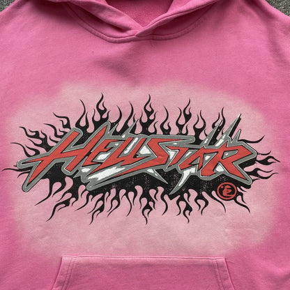 HELLSTAR Brainwashed Without Brain Hoodie - Pink Unisex Streetwear Limited Edition - The HELLSTAR BRAINWASHED WITHOUT BRAIN HOODIE PINK - REPLICA fuses bold streetwear energy with dark,