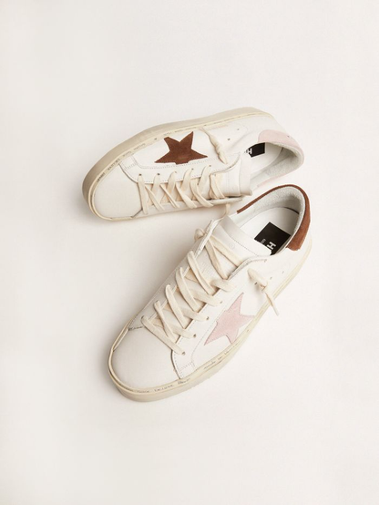 Hi Star Ltd Sneakers With Brown Suede Star And Suede Heel Tab - Pink Unisex Streetwear Limited Edition