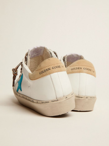 Hi Star Ltd Sneakers With Silver Glitter Tongue And Cyan-blue Suede Star Unisex Streetwear Limited Edition
