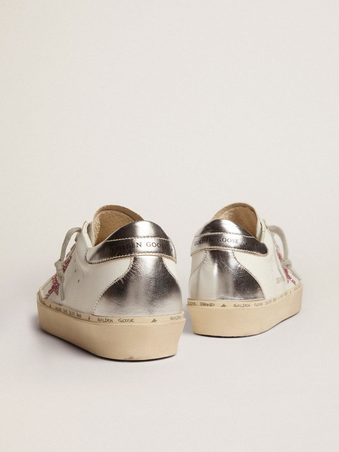 Hi Star Sneakers With Silver Laminated Leather Heel Tab And Glitter Star - Pink Unisex Streetwear Limited Edition