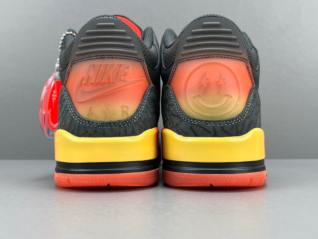 JORDAN 3 Retro - J Balvin Rio - Red Unisex Streetwear Limited Edition - The JORDAN 3 RETRO x J BALVIN RIO - REPLICA is a vibrant collaboration that