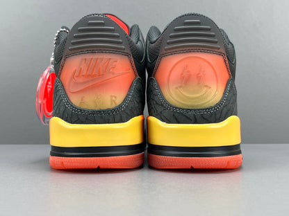 JORDAN 3 Retro - J Balvin Rio - Red Unisex Streetwear Limited Edition - The JORDAN 3 RETRO x J BALVIN RIO - REPLICA is a vibrant collaboration that