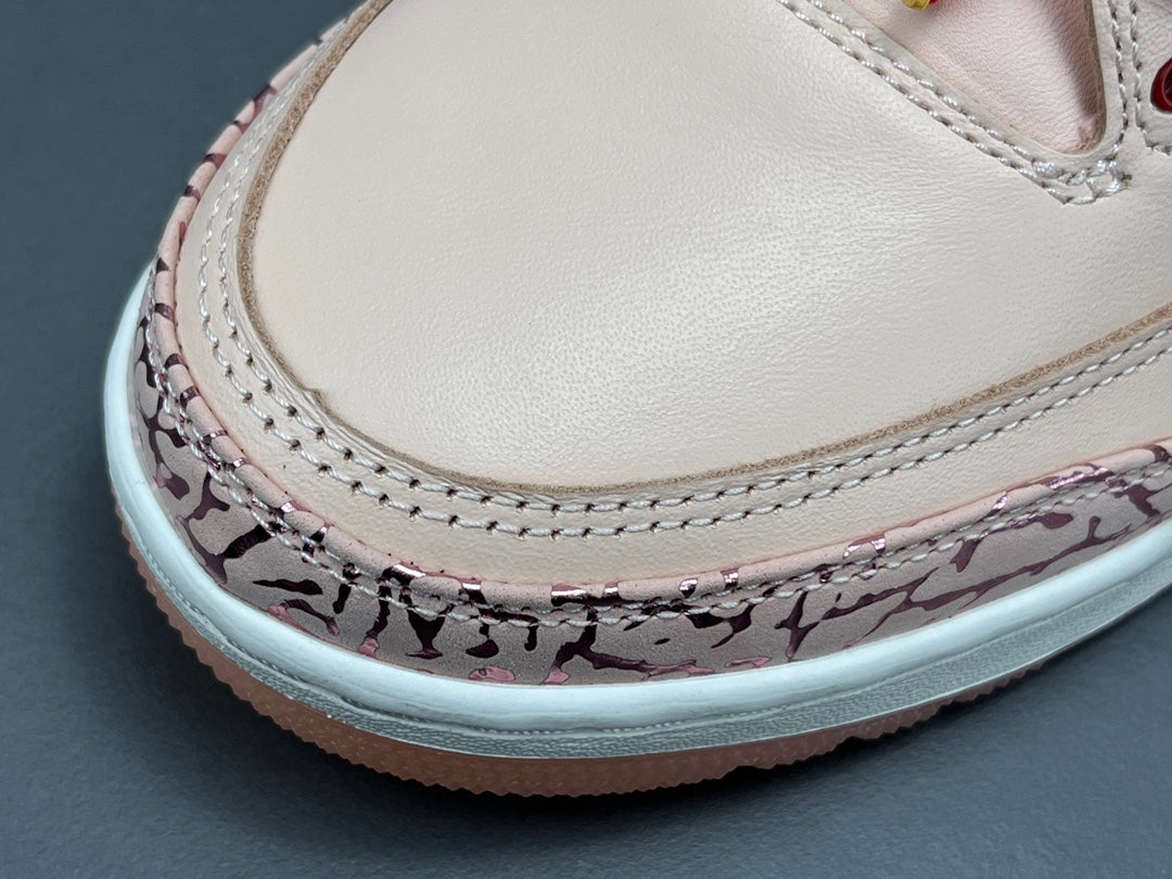 JORDAN 3 Retro - Valentine's Day - White Unisex Streetwear Limited Edition - The JORDAN 3 RETRO x VALENTINE'S DAY - REPLICA is a romantic twist on the