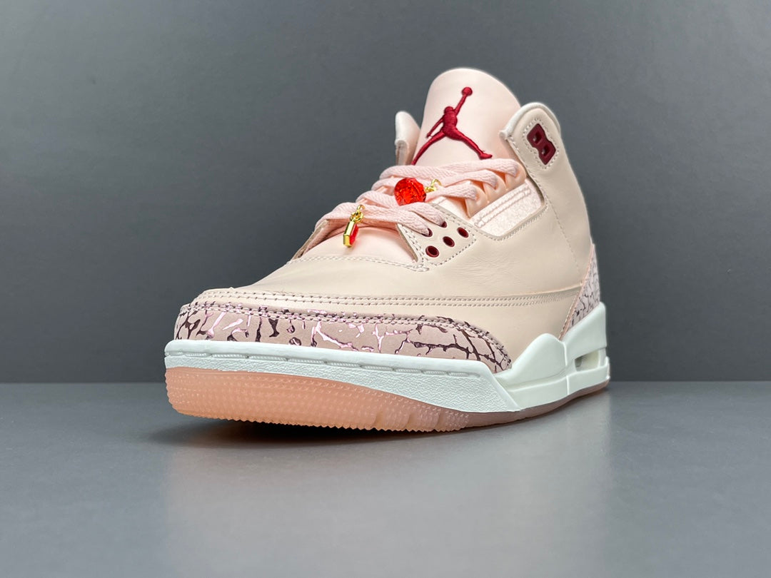 JORDAN 3 Retro - Valentine's Day - White Unisex Streetwear Limited Edition - The JORDAN 3 RETRO x VALENTINE'S DAY - REPLICA is a romantic twist on the