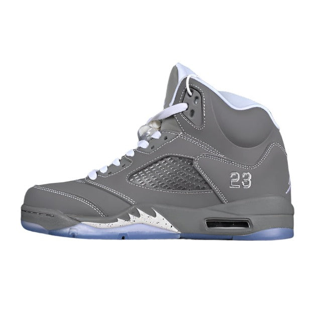 JORDAN 5 - Wolf - Grey Unisex Streetwear Limited Edition - The JORDAN 5 x WOLF GREY - REPLICA is a sleek and timeless addition to