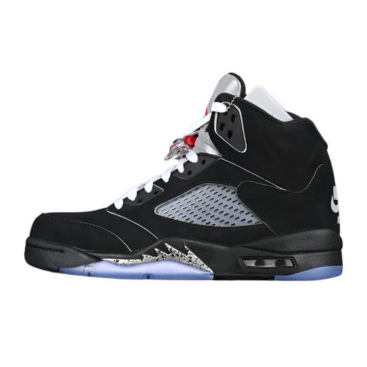 JORDAN Retro 5 - Metallic - Black Unisex Streetwear Limited Edition