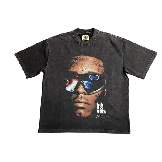LIL Uzi Vert Vintage Graphic Tee Dark T-Shirt - Grey Unisex Streetwear Limited Edition - The LIL UZI VERT VINTAGE GRAPHIC TEE DARK GREY - REPLICA blends hip-hop energy with