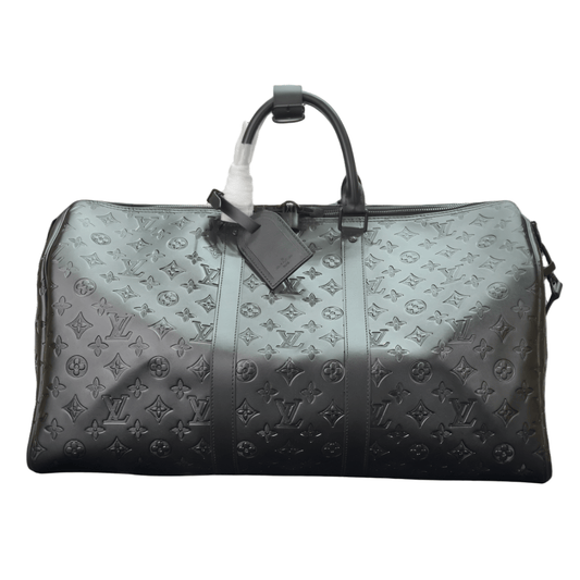 LOUIS Vuitton Keepball 50 Leather Travel Bag - Black Unisex Streetwear Limited Edition