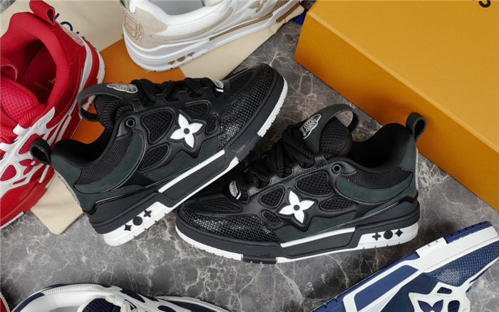 LOUIS Vuitton Lv Skate Sneaker White - Black Unisex Streetwear Limited Edition - The LOUIS VUITTON LV SKATE SNEAKER BLACK WHITE - REPLICA is the ultimate fusion of
