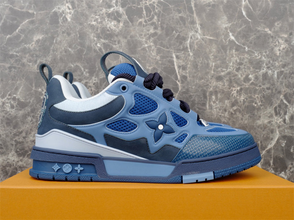LOUIS Vuitton Lv Skate Sneaker - Blue Unisex Streetwear Limited Edition - The LOUIS VUITTON LV SKATE SNEAKER BLUE - REPLICA offers a vibrant mix of luxury
