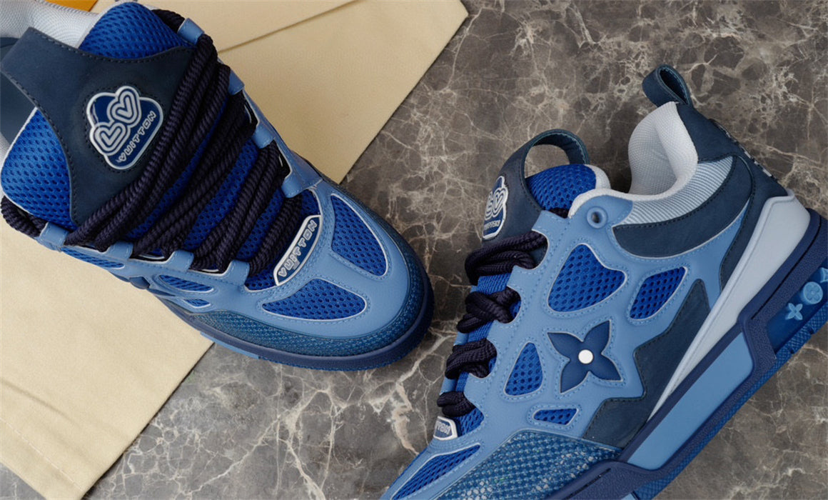 LOUIS Vuitton Lv Skate Sneaker - Blue Unisex Streetwear Limited Edition - The LOUIS VUITTON LV SKATE SNEAKER BLUE - REPLICA offers a vibrant mix of luxury
