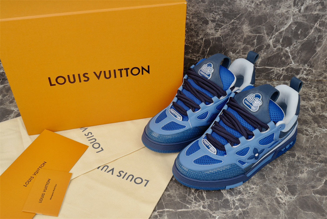LOUIS Vuitton Lv Skate Sneaker - Blue Unisex Streetwear Limited Edition - The LOUIS VUITTON LV SKATE SNEAKER BLUE - REPLICA offers a vibrant mix of luxury