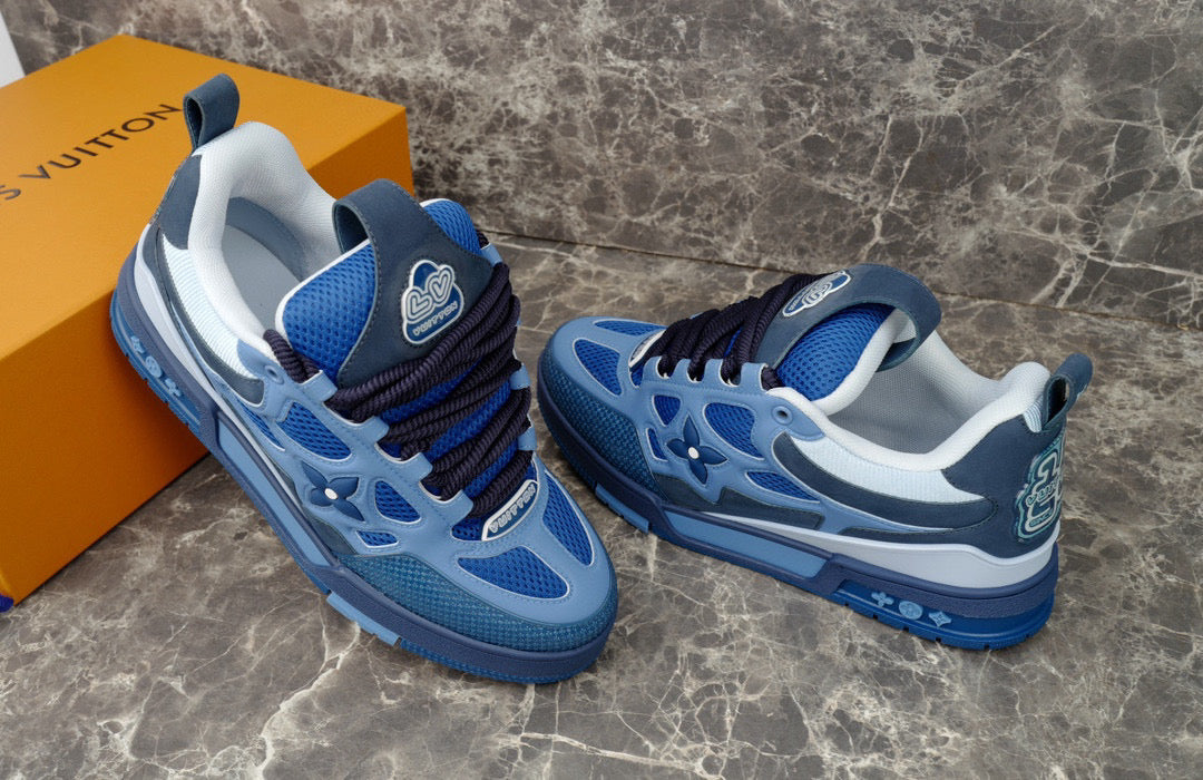 LOUIS Vuitton Lv Skate Sneaker - Blue Unisex Streetwear Limited Edition - The LOUIS VUITTON LV SKATE SNEAKER BLUE - REPLICA offers a vibrant mix of luxury