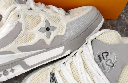 LOUIS Vuitton Lv Skate Sneaker - Grey Unisex Streetwear Limited Edition - The LOUIS VUITTON LV SKATE SNEAKER GREY - REPLICA delivers understated luxury with a sleek