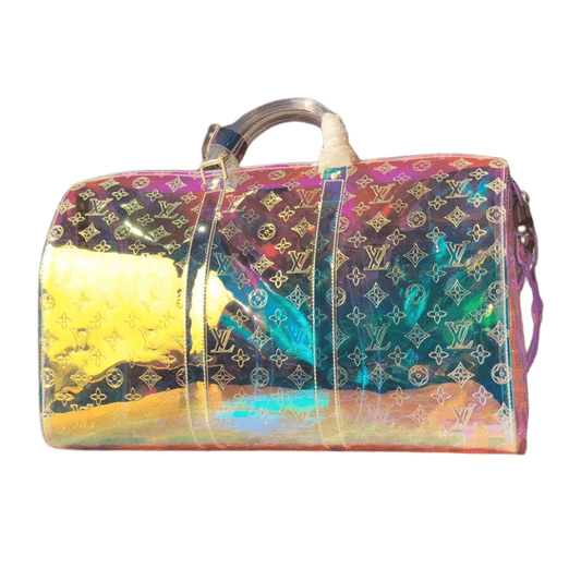 LOUIS Vuitton Monogram 50 Prism Holographic Travel Bag - Red Unisex Streetwear Limited Edition