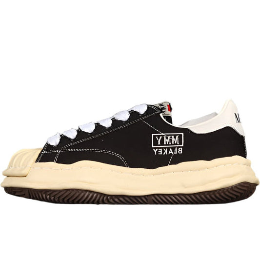 MAISON Mihara Yasuhiro Blakey Og Sole Leather Low Beige Sneakers - Black Unisex Streetwear Limited Edition