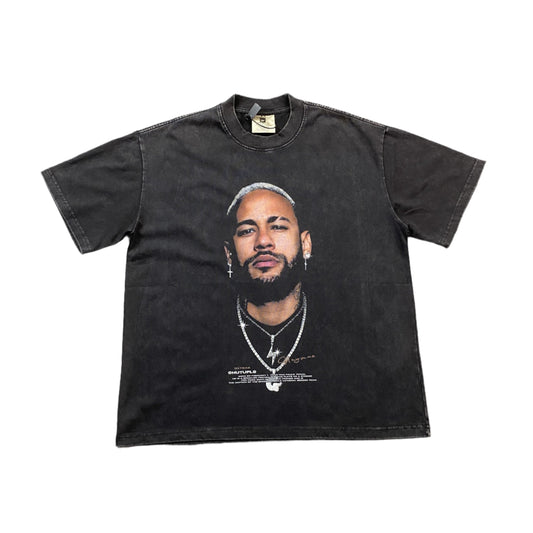 NEYMAR Vintage Graphic Tee Dark T-Shirt - Grey Unisex Streetwear Limited Edition - The NEYMAR VINTAGE GRAPHIC TEE DARK GREY - REPLICA is the perfect fusion of football