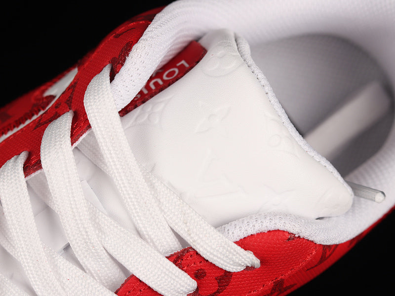 NIKE Air Force 1 - Louis Vuitton Virgil Abloh Red Sneakers - White Unisex Streetwear Limited Edition - Step into the ultimate fusion of luxury and streetwear with the NIKE AIR FORCE 1