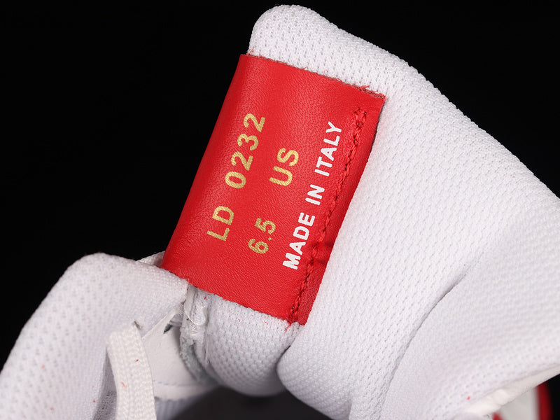 NIKE Air Force 1 - Louis Vuitton Virgil Abloh Red Sneakers - White Unisex Streetwear Limited Edition - Step into the ultimate fusion of luxury and streetwear with the NIKE AIR FORCE 1