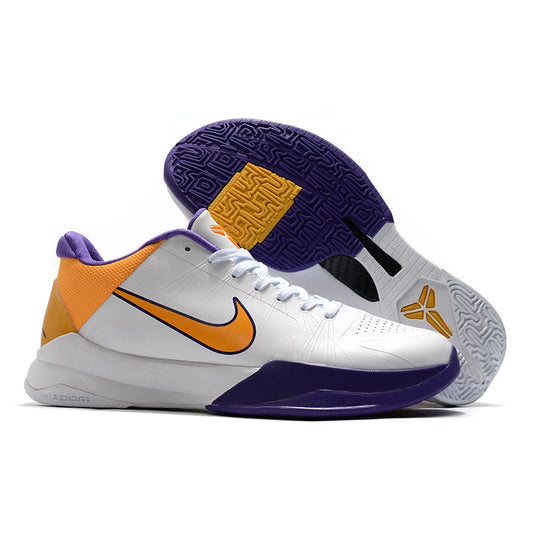 NIKE Kobe 5 Protro - Lakers Home - White Unisex Streetwear Limited Edition - The Nike Kobe 5 Protro x Lakers Home pays homage to Kobe Bryant s legendary career