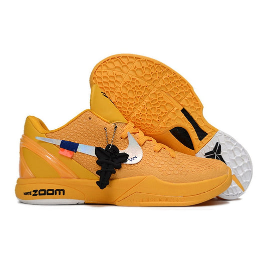NIKE Kobe 6 Protro - Off-white Yellow Unisex Streetwear Limited Edition - The Nike Kobe 6 Protro x Off-White Yellow brings together the innovative performance of Kobe