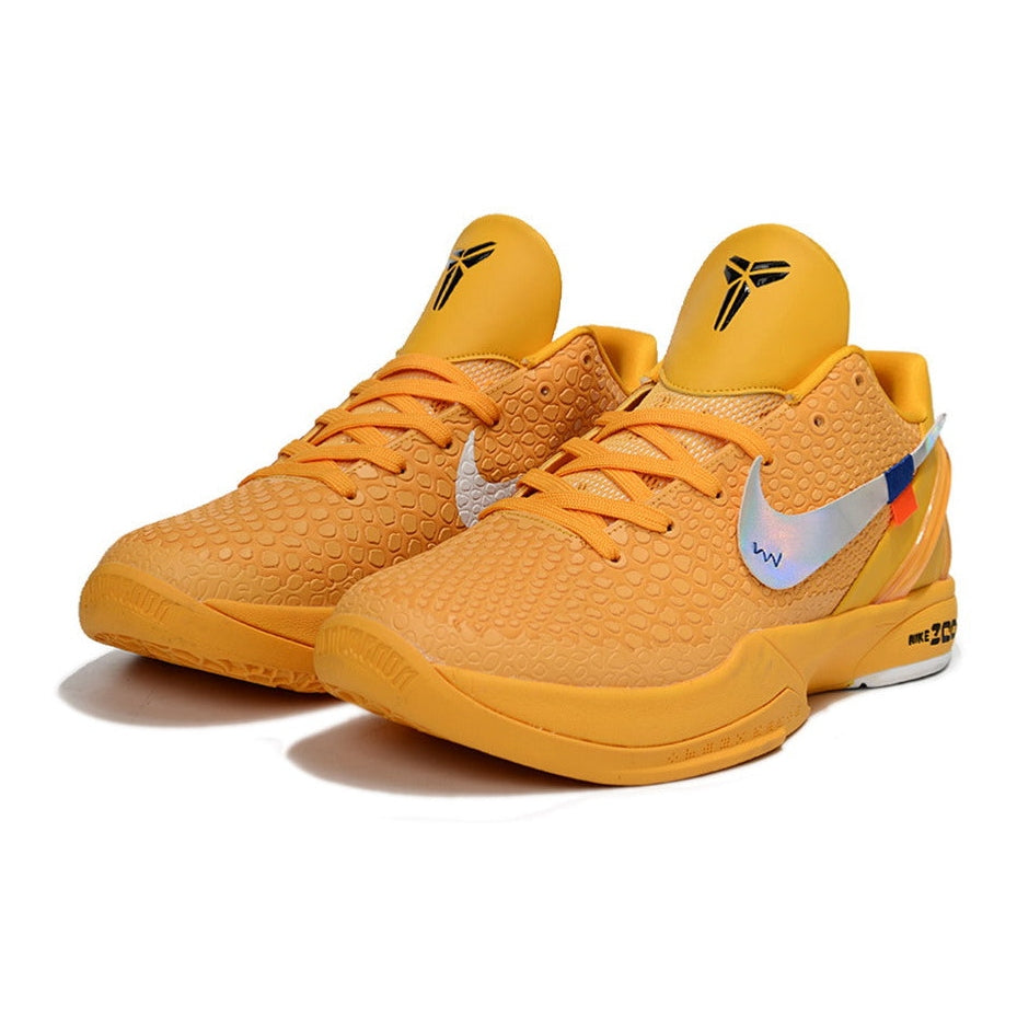 NIKE Kobe 6 Protro - Off-white Yellow Unisex Streetwear Limited Edition - The Nike Kobe 6 Protro x Off-White Yellow brings together the innovative performance of Kobe