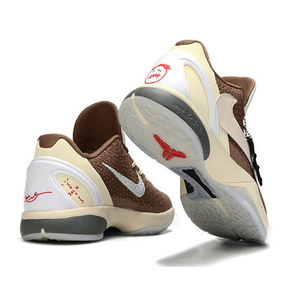NIKE Kobe 6 Protro - Travis Scott Reverse Mocha - Cream Unisex Streetwear Limited Edition - The Nike Kobe 6 Protro x Travis Scott Reverse Mocha blends the innovative performance of