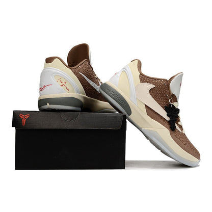 NIKE Kobe 6 Protro - Travis Scott Reverse Mocha - Cream Unisex Streetwear Limited Edition - The Nike Kobe 6 Protro x Travis Scott Reverse Mocha blends the innovative performance of