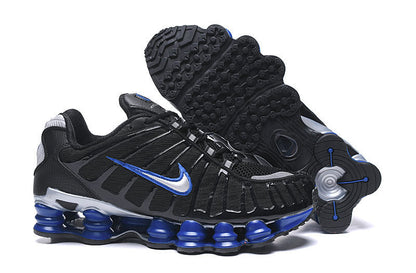 NIKE Sho - Tl - Racer Blue Metallic Silver - Black Unisex Streetwear Limited Edition - The NIKE SHOX TL x BLACK RACER BLUE METALLIC SILVER - REPLICA is a bold