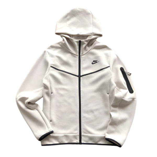 NIKE Tech Fleece Hoodie - Creamy - White Unisex Streetwear Limited Edition - The NIKE TECH FLEECE HOODIE CREAMY WHITE - REPLICA merges modern sportswear innovation with sleek,