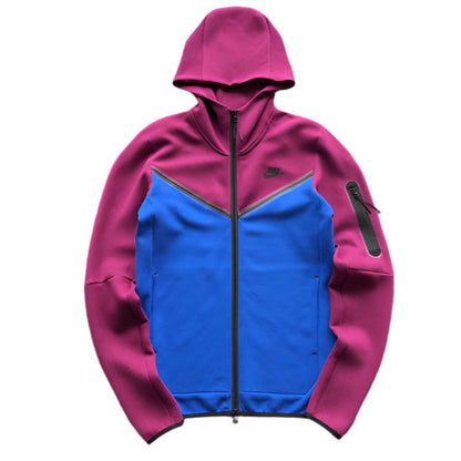 NIKE Tech Fleece Hoodie - Sangria - Game Royal - Red Unisex Streetwear Limited Edition