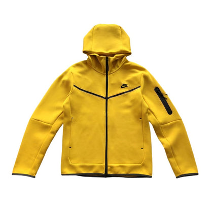 NIKE Tech Fleece Hoodie - - Yellow Unisex Streetwear Limited Edition - The NIKE TECH FLEECE HOODIE YELLOW - REPLICA combines modern sportswear innovation with bold streetwear