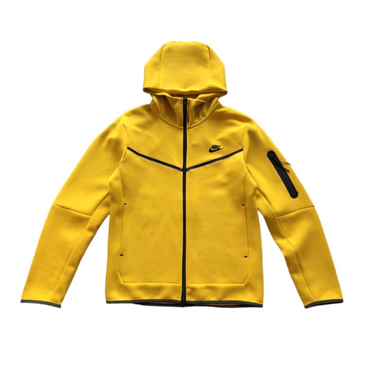 NIKE Tech Fleece Hoodie - - Yellow Unisex Streetwear Limited Edition - The NIKE TECH FLEECE HOODIE YELLOW - REPLICA combines modern sportswear innovation with bold streetwear