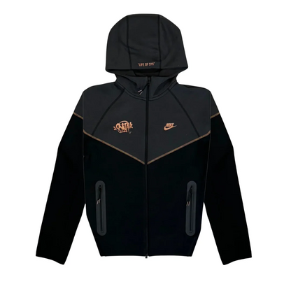 NIKE Tech Fleece - Syna Central Cee Hoodie - Red Unisex Streetwear Limited Edition
