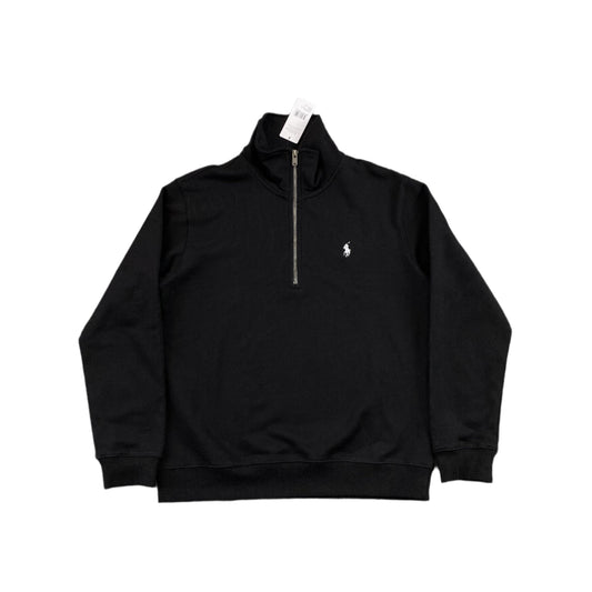 POLO Ralph Lauren Quarter Zip Sweatshirt - Black Unisex Streetwear Limited Edition - The POLO RALPH LAUREN QUARTER ZIP SWEATSHIRT BLACK - REPLICA blends classic sophistication with effortless
