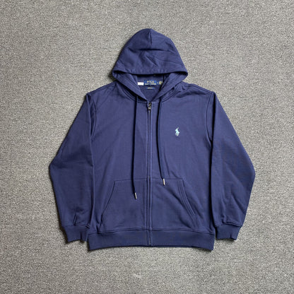 POLO Ralph Lauren Zip-up Hoodie - Navy Unisex Streetwear Limited Edition - The POLO RALPH LAUREN ZIP-UP HOODIE NAVY - REPLICA delivers classic American style with everyday