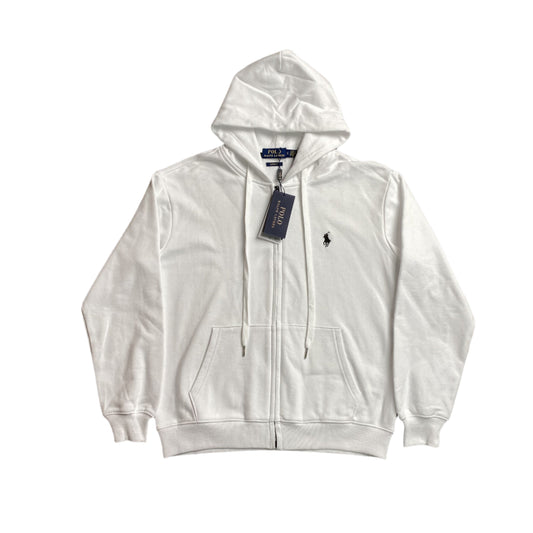 POLO Ralph Lauren Zip-up Hoodie - White Unisex Streetwear Limited Edition - The POLO RALPH LAUREN ZIP-UP HOODIE WHITE - REPLICA blends classic sophistication with casual comfort