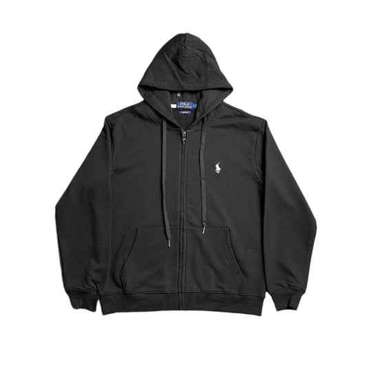 POLO Ralph Lauren Zip Up Hoodie - Black Unisex Streetwear Limited Edition - The POLO RALPH LAUREN ZIP-UP HOODIE BLACK - REPLICA blends timeless elegance with everyday comfort