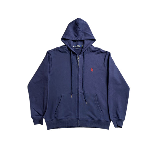 POLO Ralph Lauren Zip Up Hoodie - Navy Unisex Streetwear Limited Edition - The POLO RALPH LAUREN ZIP-UP HOODIE NAVY - REPLICA delivers classic American style with everyday