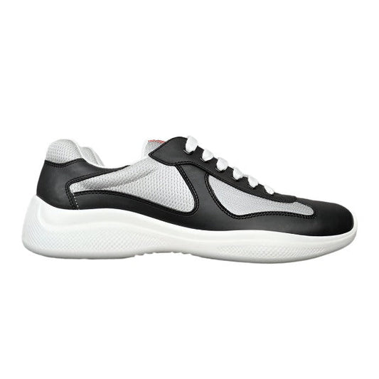 PRADA America's Cup Silver Sneakers - Black Unisex Streetwear Limited Edition