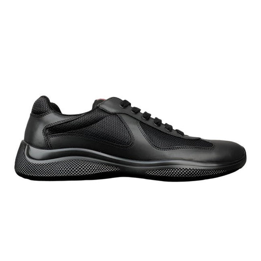 PRADA America's Cup Leather Sneakers - Black Unisex Streetwear Limited Edition
