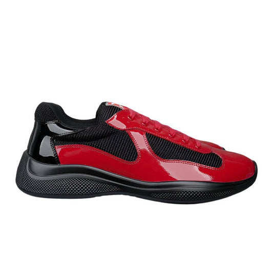 PRADA America's Cup Red Sneakers - Black Unisex Streetwear Limited Edition
