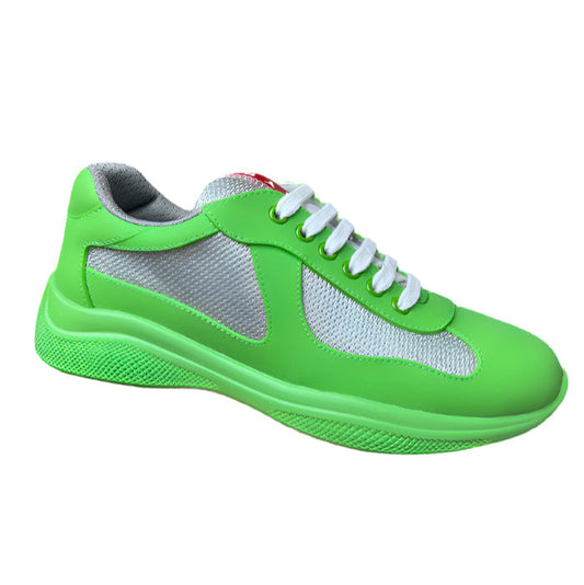 PRADA America's Cup Soft Rubber Apple Silver Sneakers - Green Unisex Streetwear Limited Edition