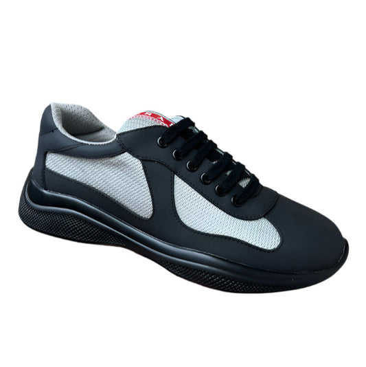 PRADA America's Cup Soft Rubber Silver Sneakers - Black Unisex Streetwear Limited Edition