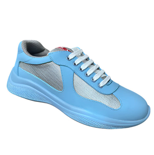 PRADA America's Cup Soft Rubber Light Silver Sneakers - Blue Unisex Streetwear Limited Edition